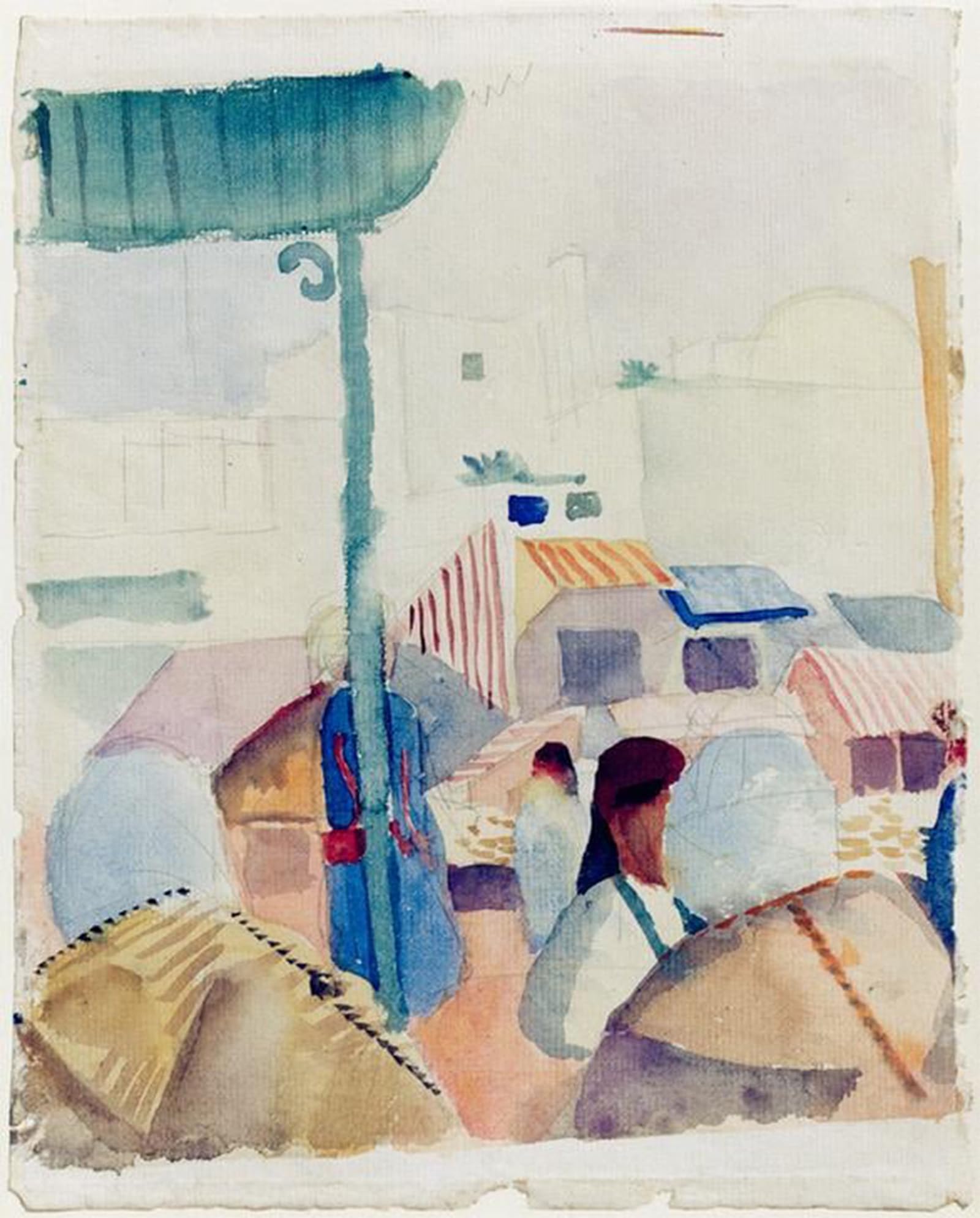 POSTERIIk Vintage Print Pop Art Landscape Artwork Market in Tunis Ii by August Macke Art Prints for Office Home Decor 60x90cm