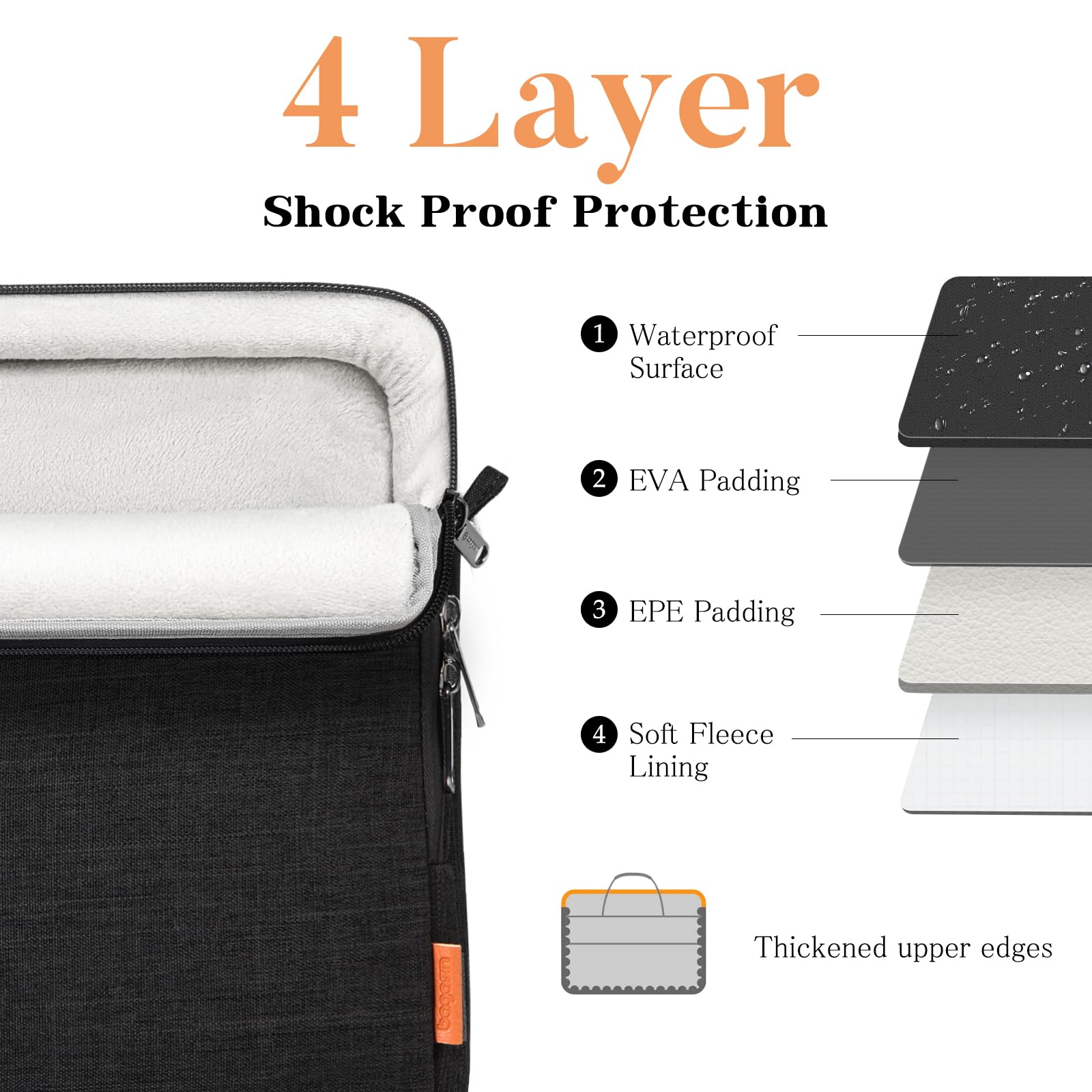 bagasin Borsa per laptop, valigetta per computer portatile compatibile da 15,6" a 17,3", borsa a tracolla estensibile, borsa messenger, borsa da trasporto per notebook e PC