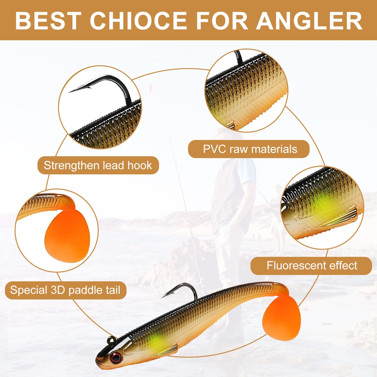 5 Pièces Leurre Souple Carnassier, 11cm Leurres De Pêche Pour