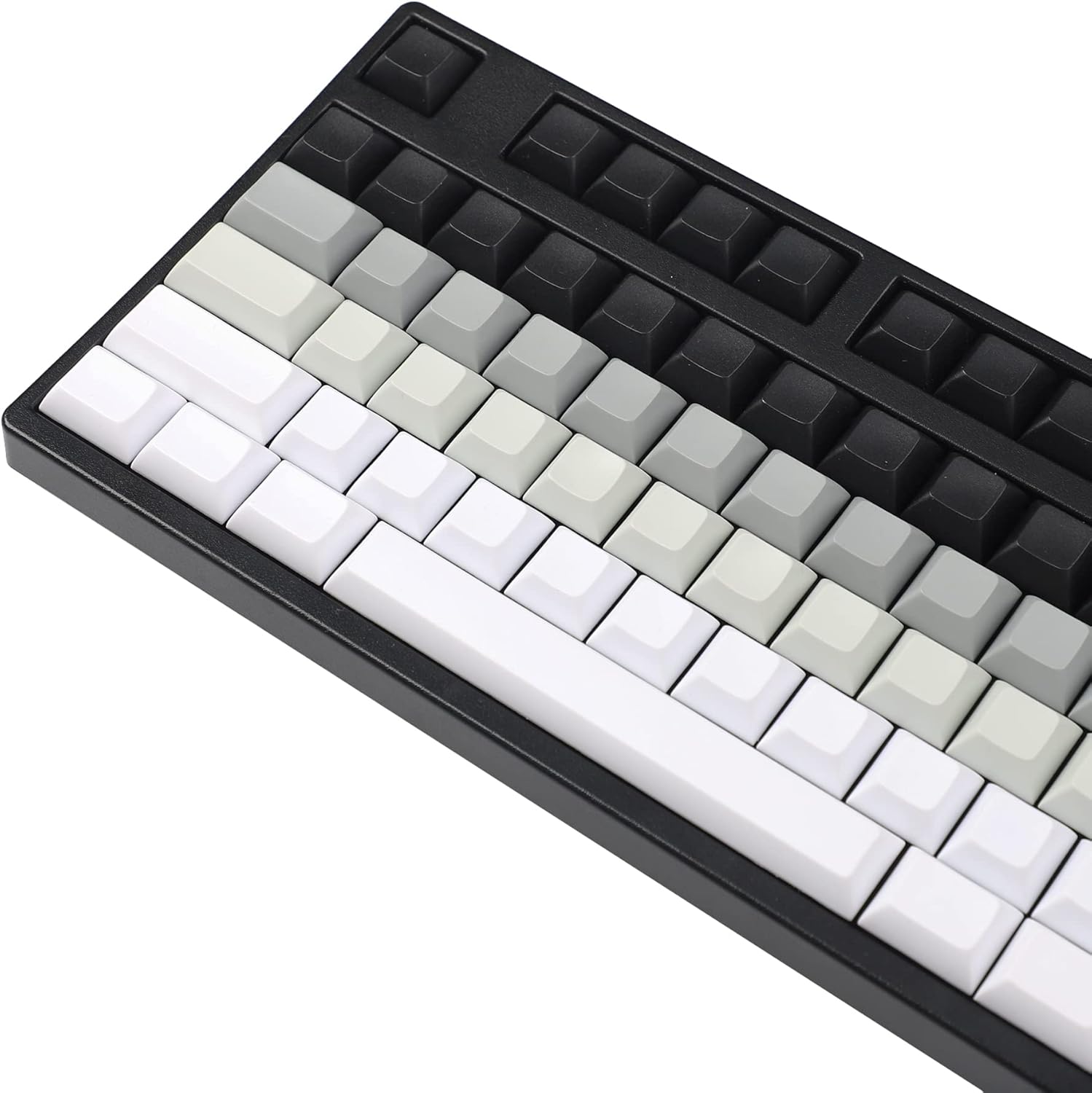 YMDK 120 Key PBT ANSI ISO DSA Profile Polar Day White Gray Black Keycaps for MX Mechanical Keyboard 61 96 84 68 108 87 Wings SP84