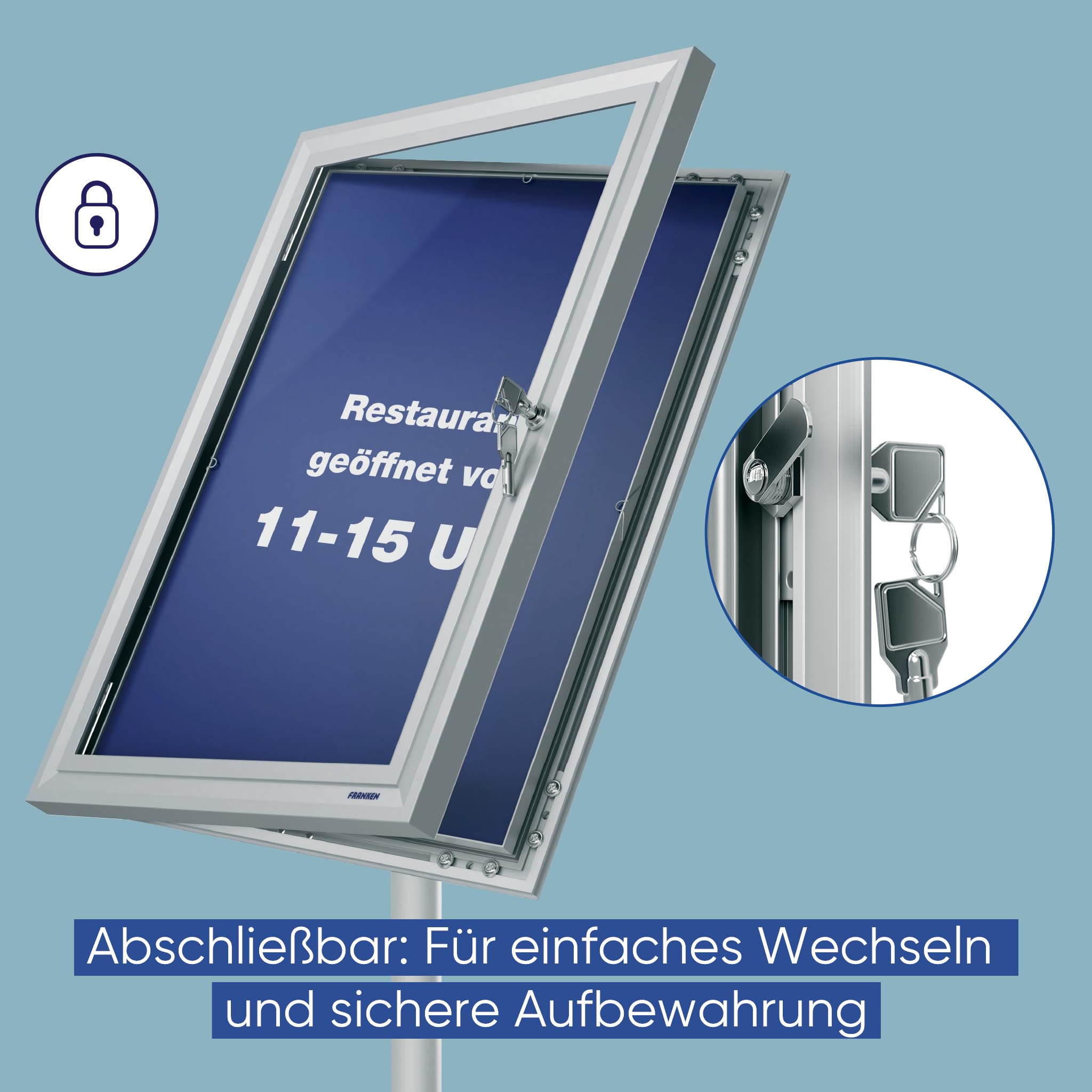 FRANKEN PRO BS0908L Security A3 - Soporte para carteles (con cerradura)