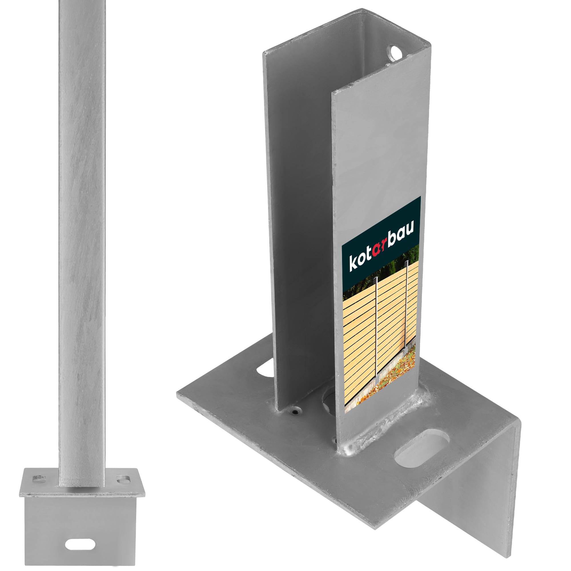 Poteaux De Clôture Aqbau® Support De Poteau Pour Sur Briques En L, Revêtu Par Pulvérisation Pour Poteaux De 60 X 40 Mm - Accessoires De Montage Pour Clôture De Jardin, Brise-vue, Poteaux