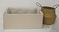 Vista 3 de Contenedor de almacenamiento para estantes, cestas rectangulares para armario, caja plegable con asas, color beige, cestas de estante, cajas
