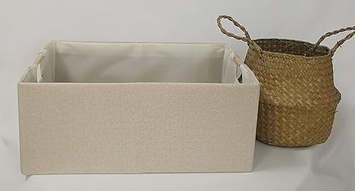 Miniatura 3 de Contenedores de almacenamiento para estantes, cestas rectangulares de armario, caja plegable con asas, cajas de almacenamiento grises para el hogar,