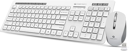 ZEBRONICS Zeb-Companion 500 2.4GHz Wireless Keyboard and Mouse Set, USB Nano Receiver, Chiclet Keys, Ultra Silent, Power On/Off Switch, Rupee Key,…