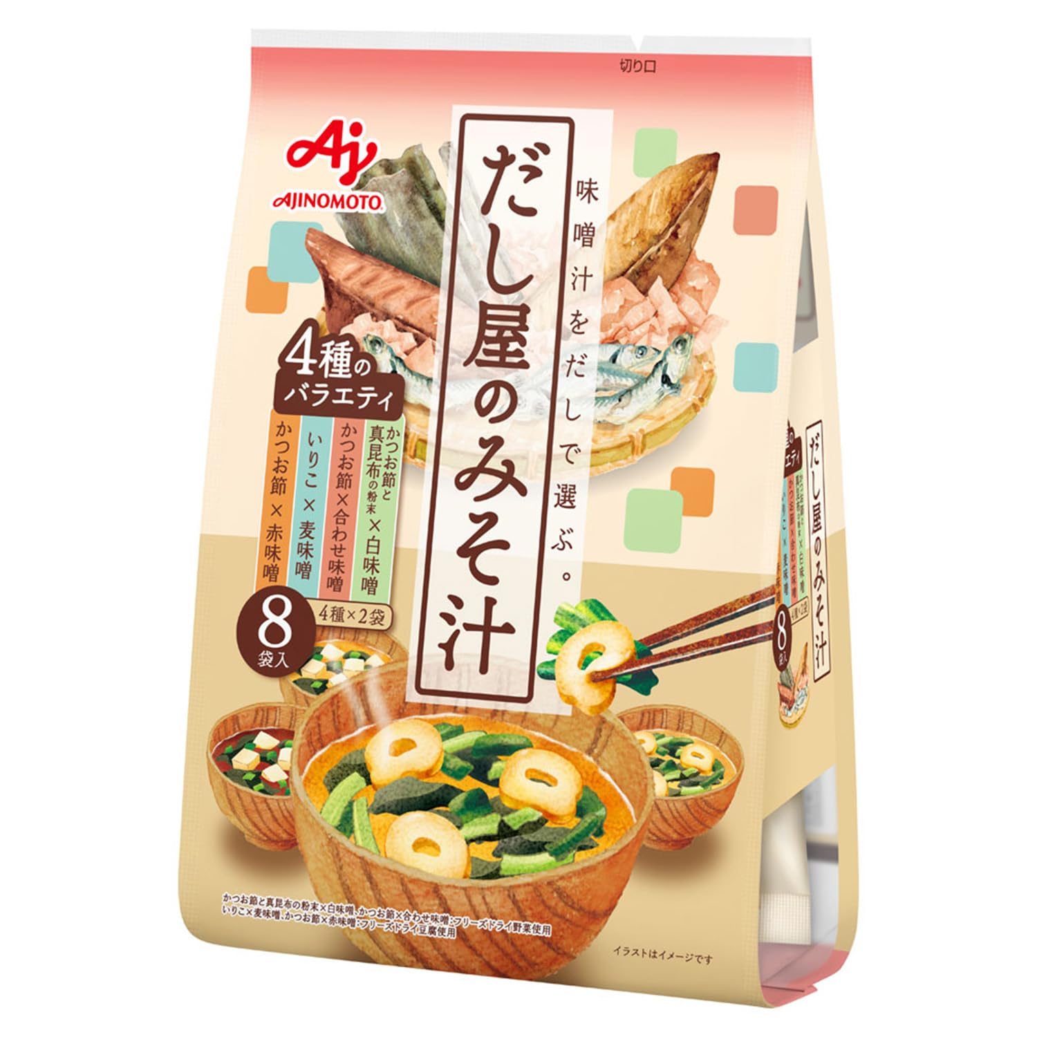 Amazon.co.jp: 味の素 だし屋のみそ汁4種のバラエティセット8袋入