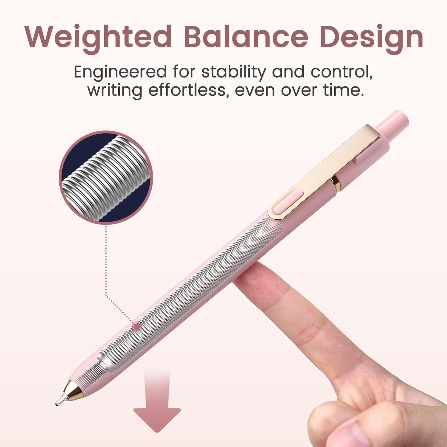 Sooez 8 Pack Ballpoint Pens, 1.0 mm Medium Point Black Ink Pens, Multicolor image 5