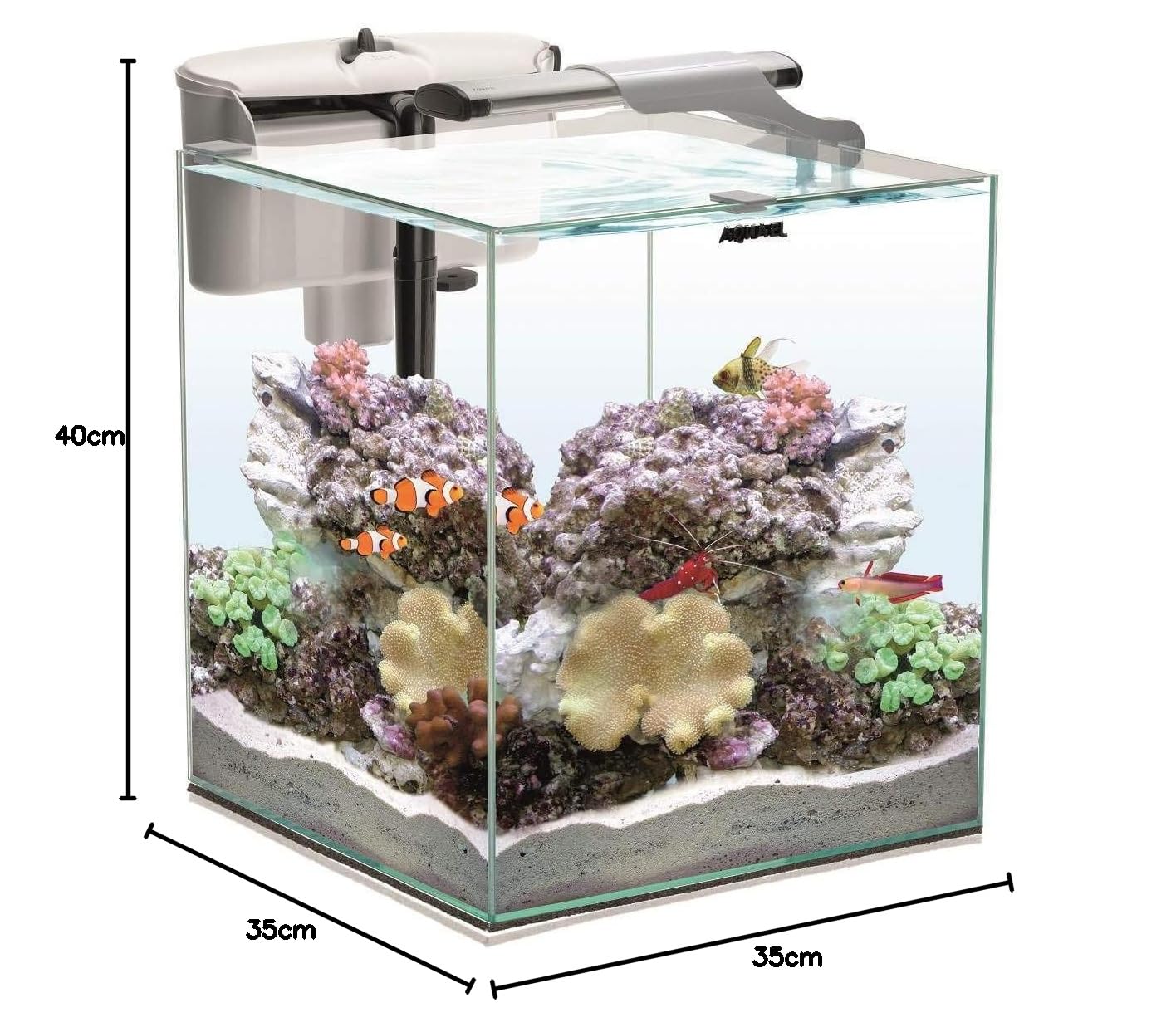 Aquael nano reef duo 35 bianco lt.49 35x35x40 cm