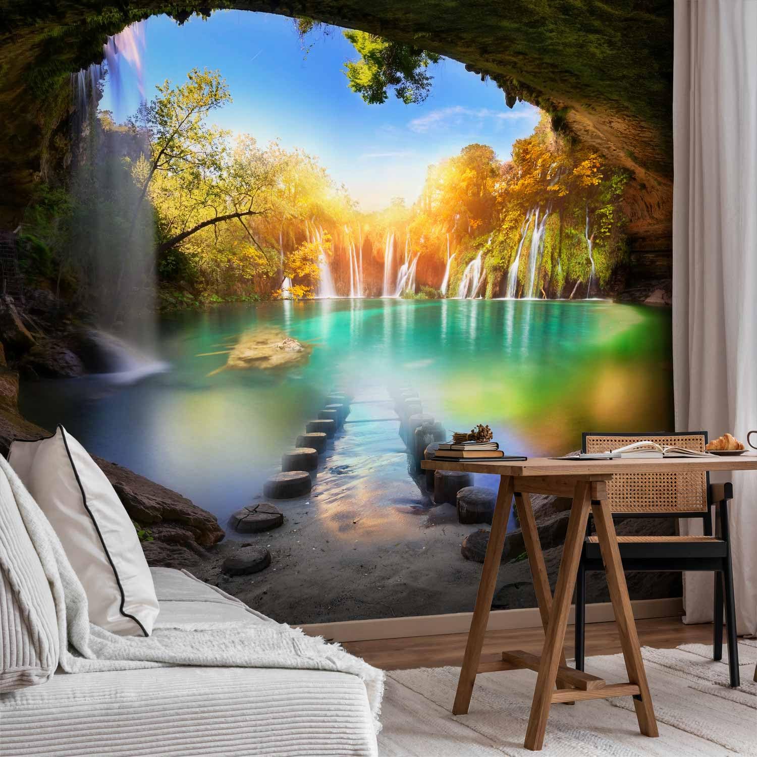 murando - Carta da Parati Moderna per Soggiorno, Paesaggio, 200x140 cm | Fotomurali in TNT, Decorazione da Muro XXL, Poster Giganti da Parete, Grotte, Produzione Europea