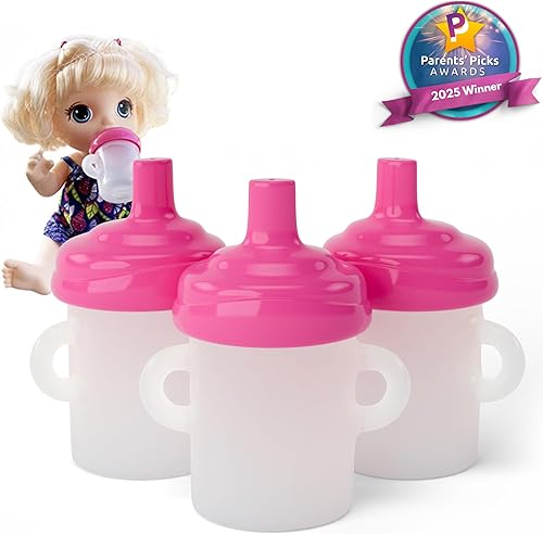 Miniatura 2 de Vaso para sorber de 4 onzas (paquete de 3) | Vasos de plástico para muñecas Baby Alive Accesorios de bebida