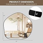 Tangkula 28" x 30" Irregular Wall Mirror, Metal Frame Asymmetrical Mirror with Expansion Screws, Decorative Vanity Mirror for Entryway, Dining Room, Bathroom, Living Room