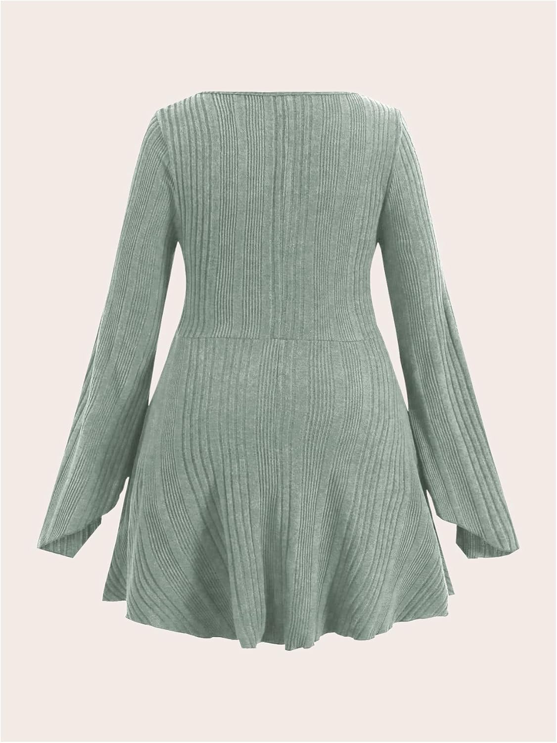 Verdusa Womens Plus Size Sweater Dress Fall Dresses Bell Long Sleeve Lightweight Short Sweater Dresses Corset Dress - Image 2