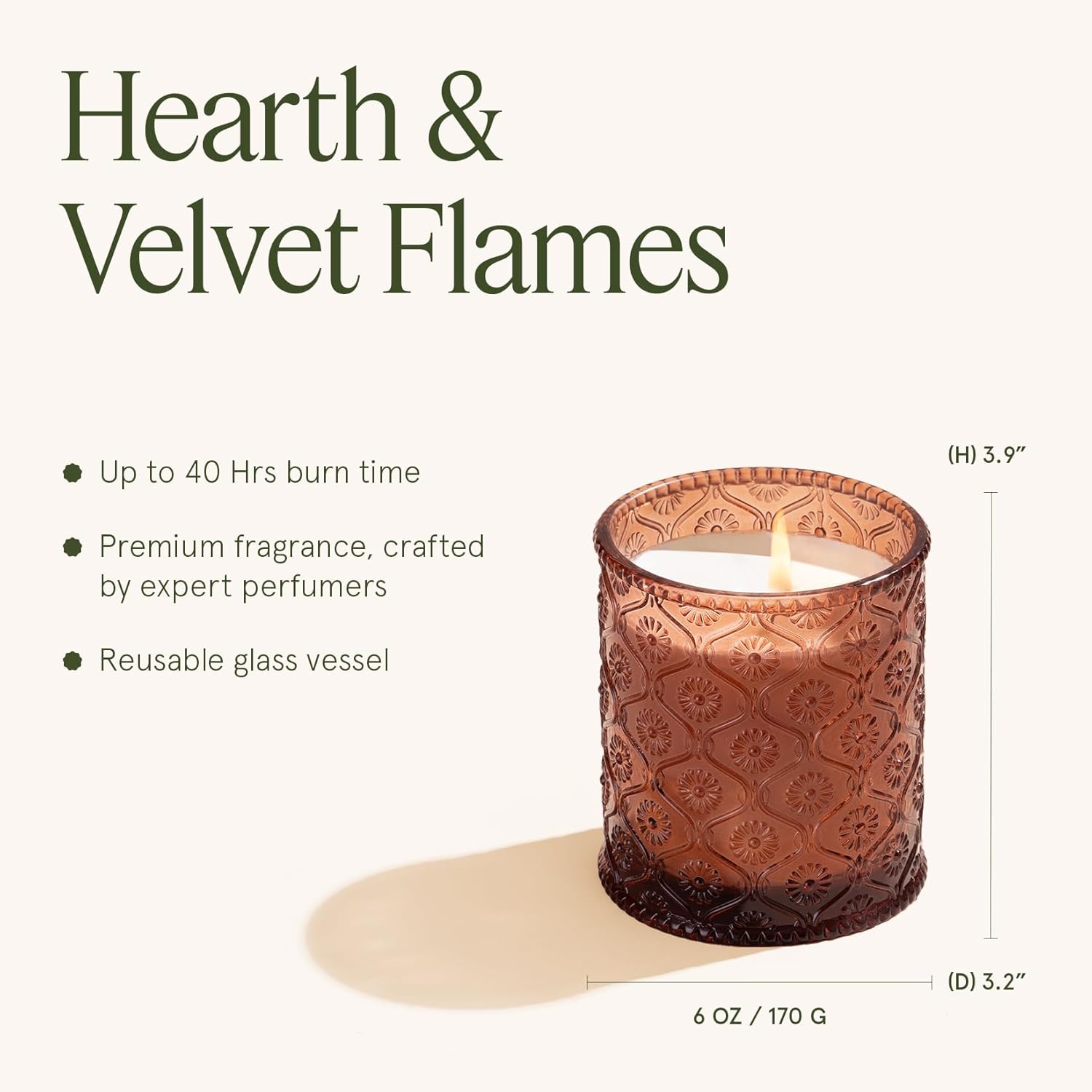 LA JOLIE MUSE Hearth & Velvet Flames Candle - Saffron, Clove, Vanilla | 6 oz Natural Soy Wax | 40 Hours Clean Burn | Elegant Home Décor | Gift-Ready for Hosts & Gatherings - Image 6