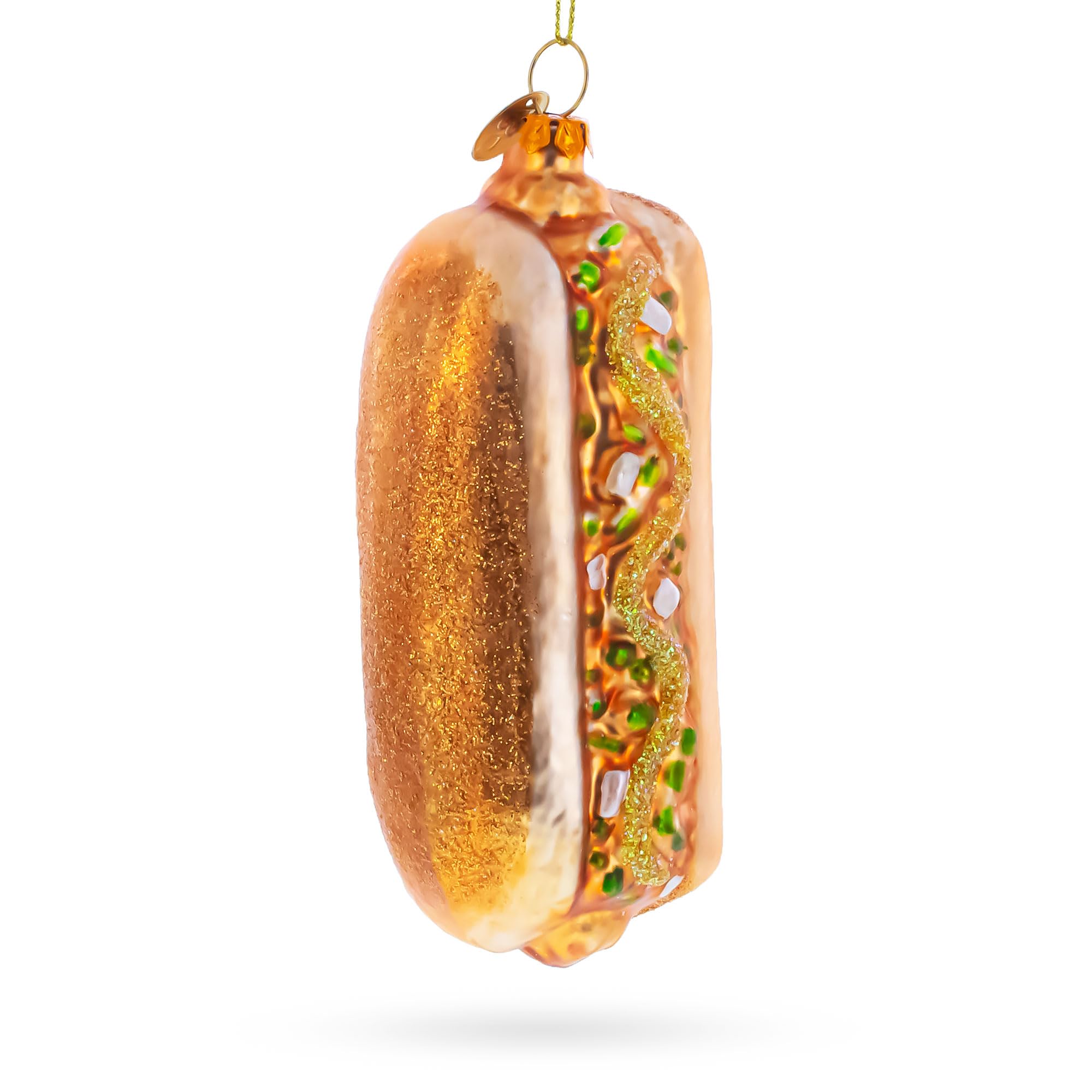 Cadeau Noël original ornement hot-dog en verre pour collectionneur