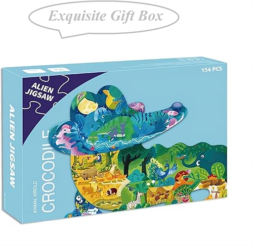 Miniatura 5 de PINU Rompecabezas para niños de 3 a 5, 6 a 8, 8 a 10 años, rompecabezas colorido en forma de animal divertido rompecabezas de aprendizaje, juguetes