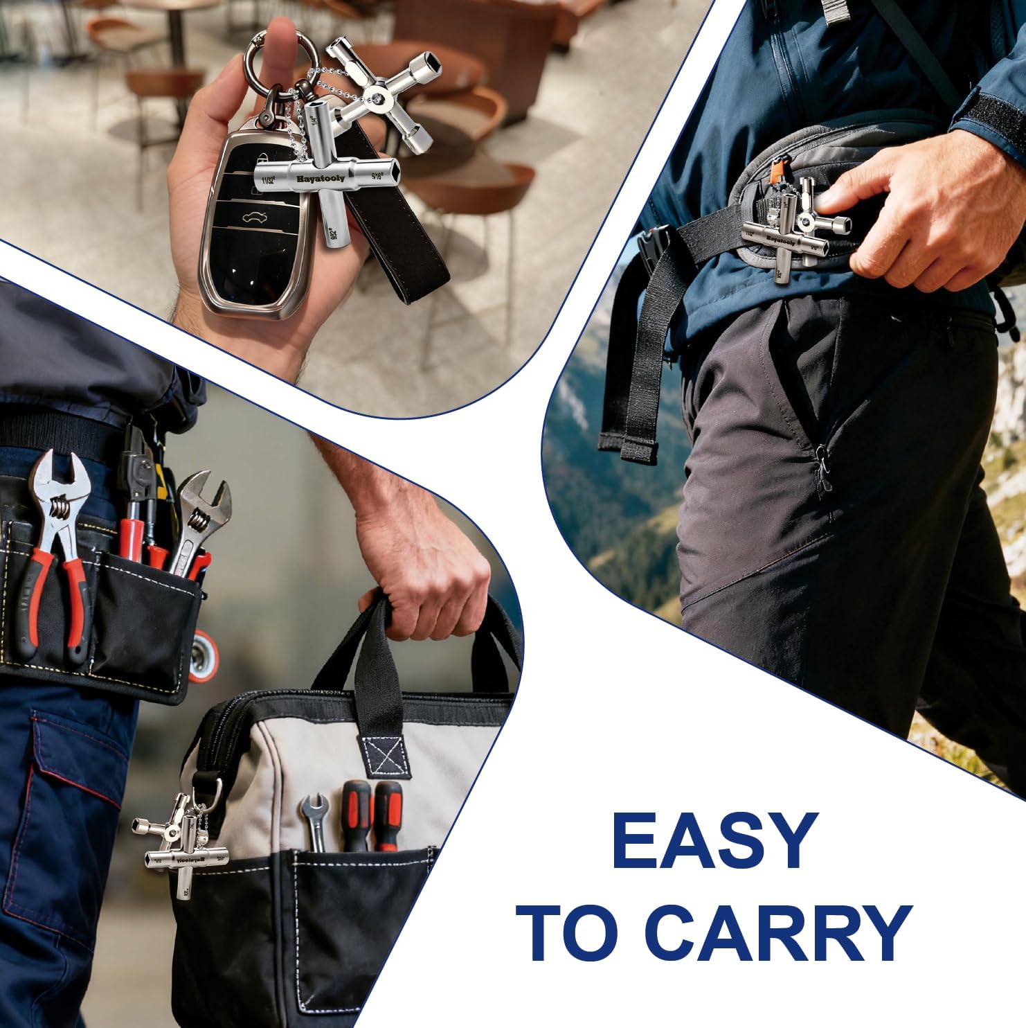 4-Way Sillcock Key, 2-Pack 40Cr Water Key, Multi-Functional & Utility Wrench, Shut Off Tool for 1/4, 9/32, 5/16, 11/32 Valve, Spigot & Electric Meter, Ideal for Home, Public & Commercial