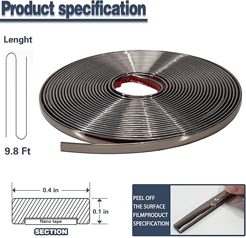 Miniatura 2 de Moldura para despegar y pegar, moldura de pared flexible autoadhesiva, molduras impermeables para bordes de azulejos de pared, salpicadero de