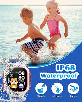 Cloudpoem Smart Watch for Kids, Fitness Tracker with Pedometer, Heart Rate Monitor, Sleep Tracker, Alarm Clocks, Puzzle Games, Calculator, IP68 Waterproof, Blue