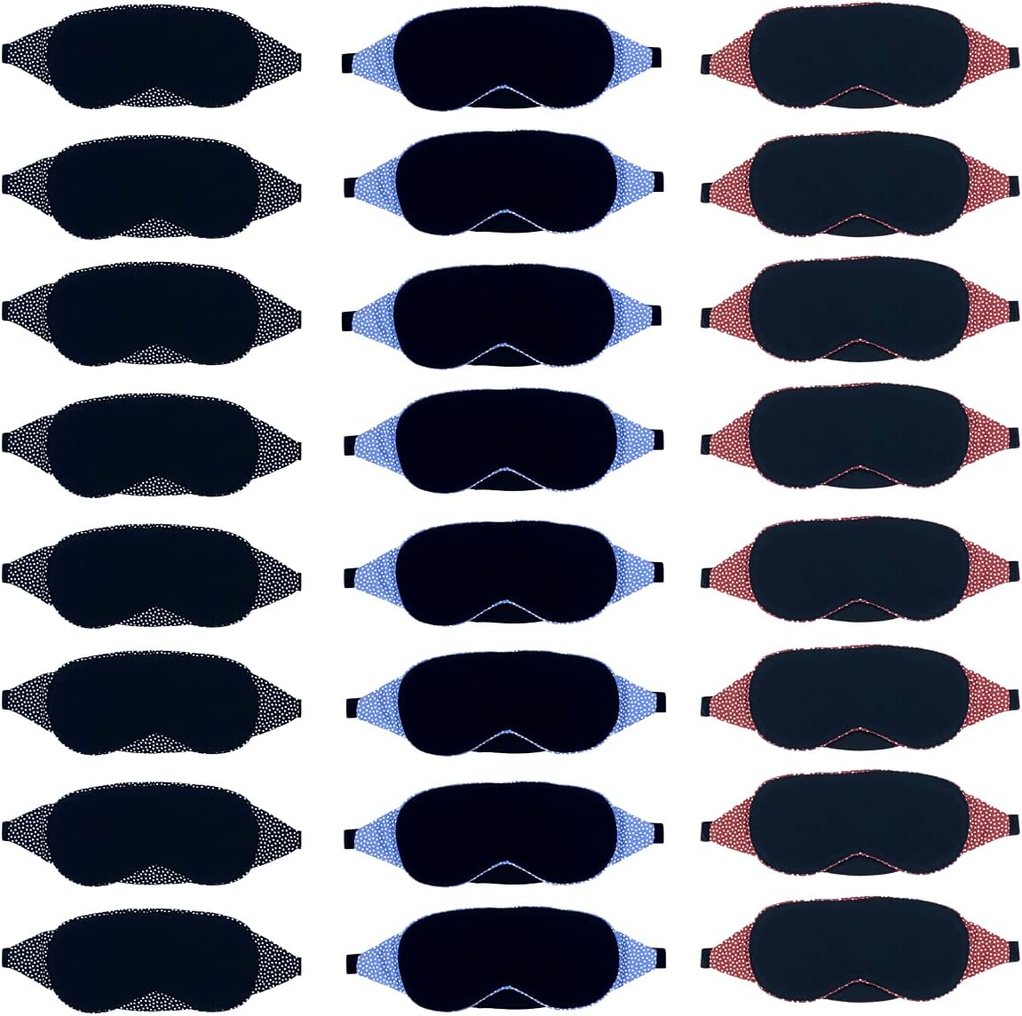 Cotton Eye Mask for Sleeping | Sleep Mask for Side Sleepers | Adjustable Strap | Soft, Breathable Shade Cover | Blackout Eye Sleeping Mask | Flight Essential | Multicolor- Pack of 24