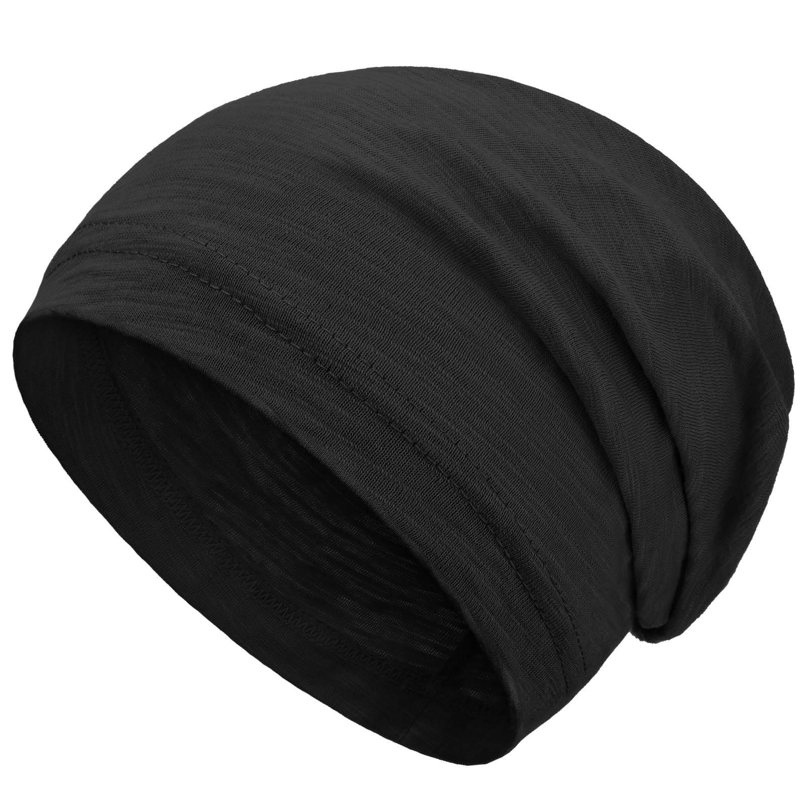 Simapu 100% Cotton Beanie for Men Women, Thin Slouchy Beanies Lightweight Chemo Skull Cap Daily Summer Hat Oversize Headwear