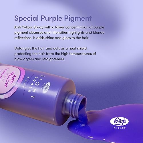 Miniatura 2 de Light Scale Care - Spray anti-amarillo, tóner morado para cabello rubio y reflejos, tóner nutritivo e hidratante para el cabello, neutraliza los
