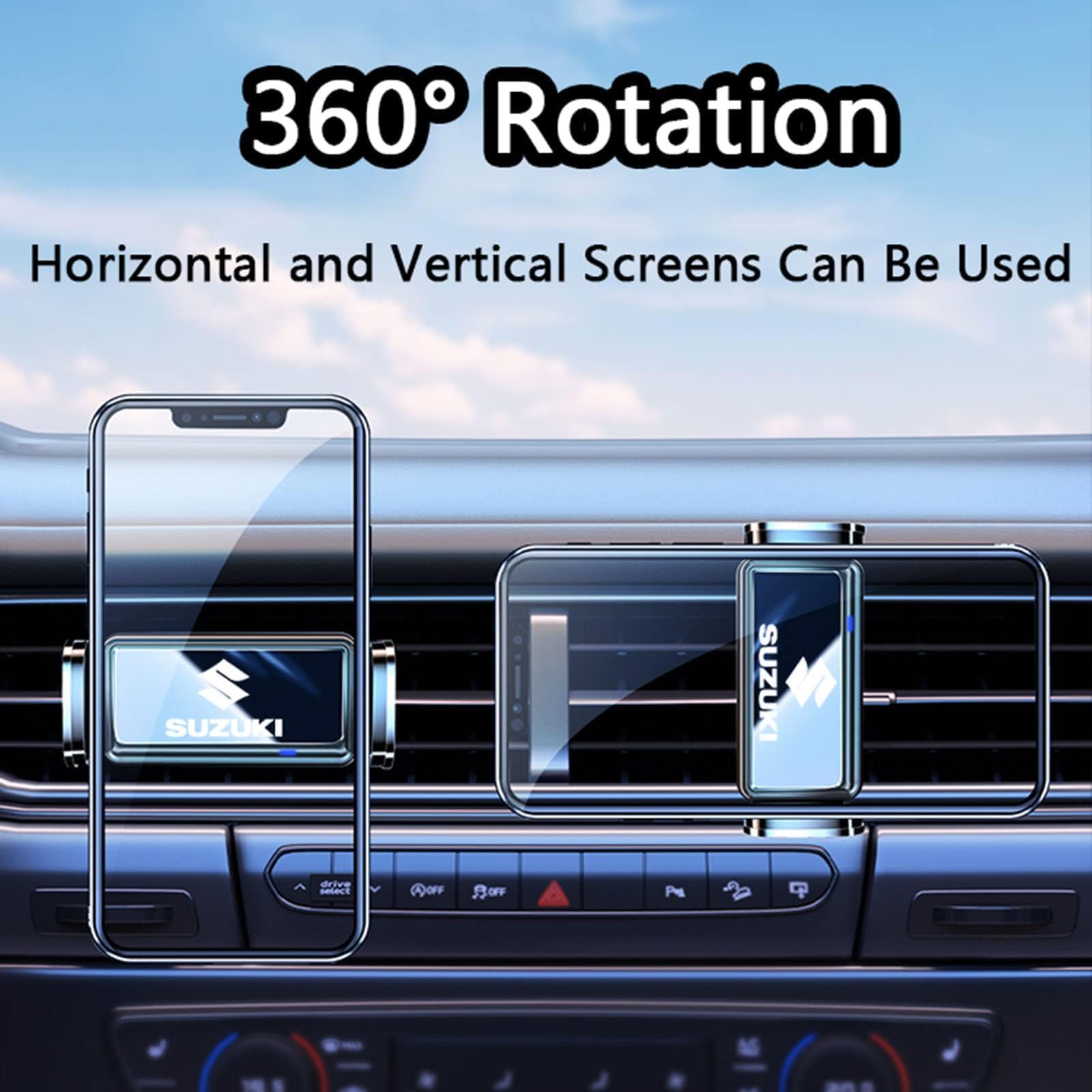 Porta Cellulare Auto per Suzuki Vitara Across Ciaz Wagon R Alto SX4 Liana, 360° Regolabile Porta Telefono Auto, Supporto Cellulare Auto, Bocchette di Aerazione Supporto Smartphone