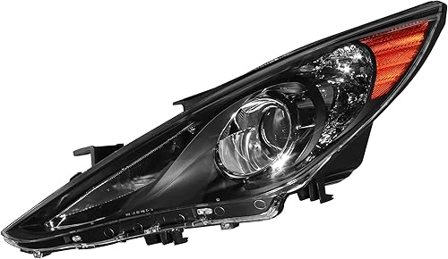 Miniatura 5 de MOSTPLUS Conjunto de faros delanteros compatible con Hyundai Sonata 2011 2012 2013 2014 con carcasa negralente transparentereflector ámbar, no para