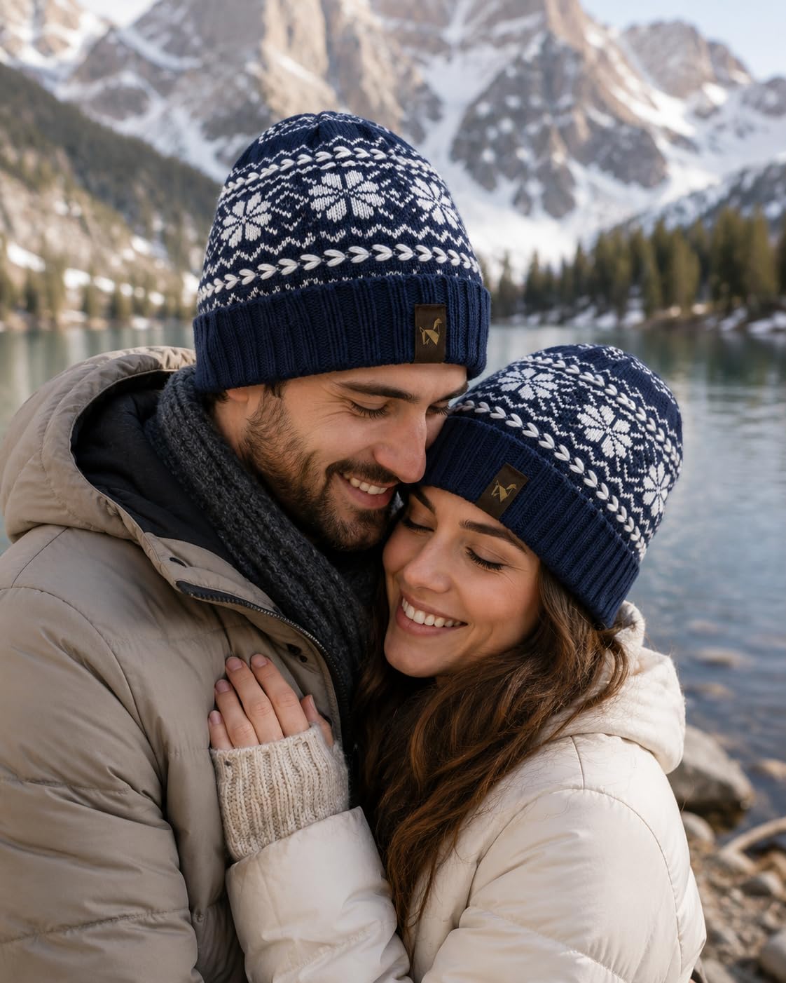 Gorro unisex de alpaca, 100% lana de alpaca, patrón geométrico o monocolor, suave, cálido y transpirable, para hombre y mujer