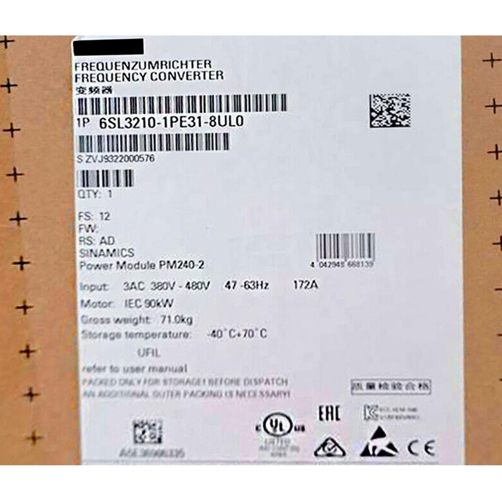 Amazon.com: BXNXLX 6SL3210-1PE31-8UL0 6SL32101PE318UL0 New in Box