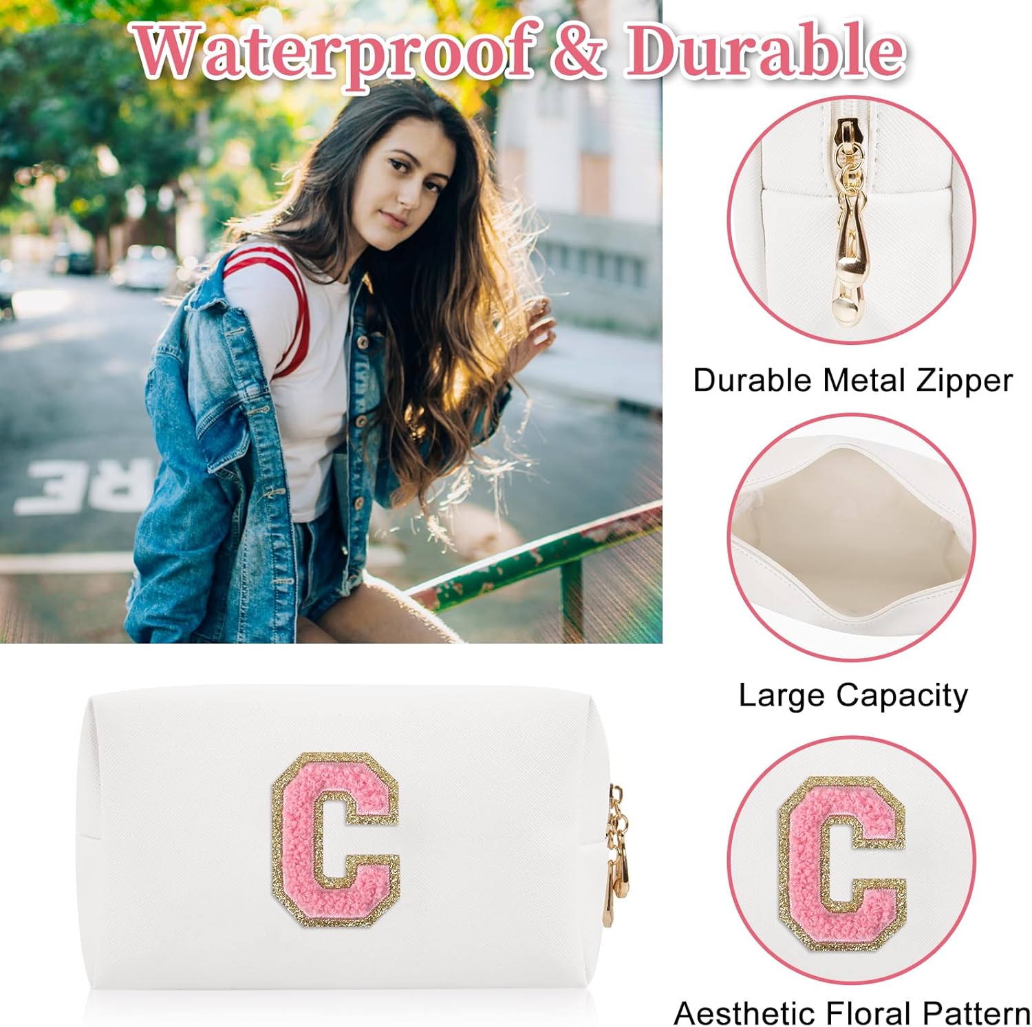 Preppy Personalized Chenille Initial Makeup Bag 4 71zoLj+2DPL. AC SL1500