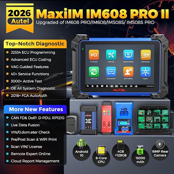 Autel Scanner MaxiIM IM608 PRO II w/ $1314 Full KIT, 40 Services ECU C0ding