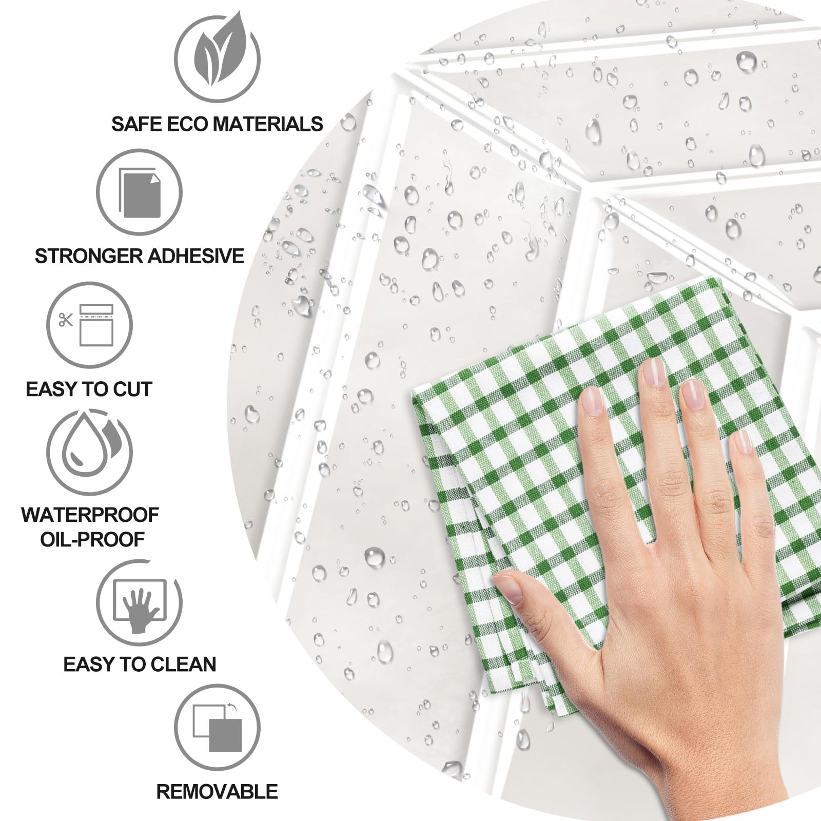 Alwayspon Adhesivos de pared de vinilo 3D, 23 x 29 cm x 10 unidades, color crema, patrón de espiga, autoadhesivo, impermeable, protección contra salpicaduras, adhesivos para cocina, baño, pared
