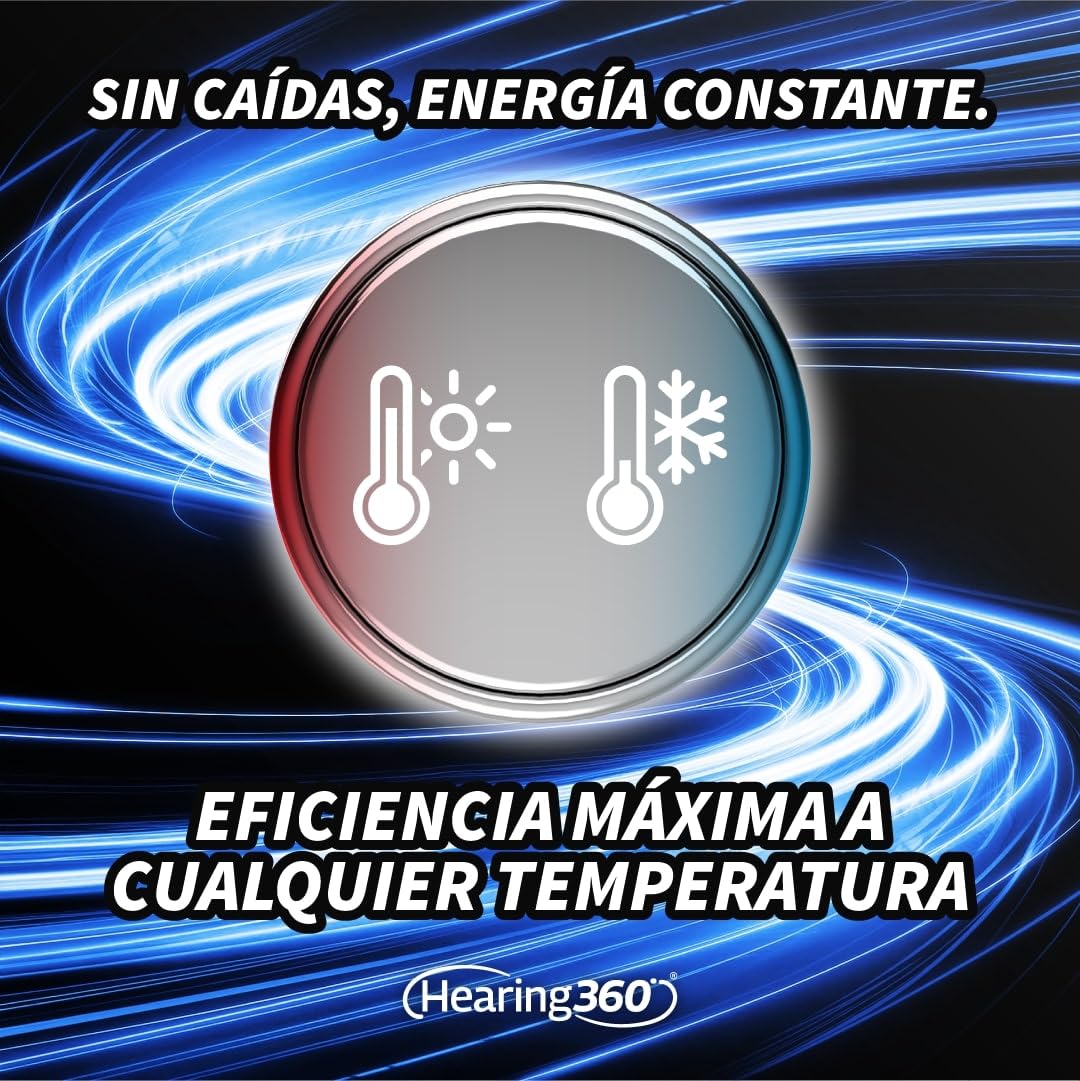 120 pilas para audífonos tamaño 675 calidad premium, duración extra, compatibles con todos los modelos, sin mercurio (15 blísteres de 8 pilas)