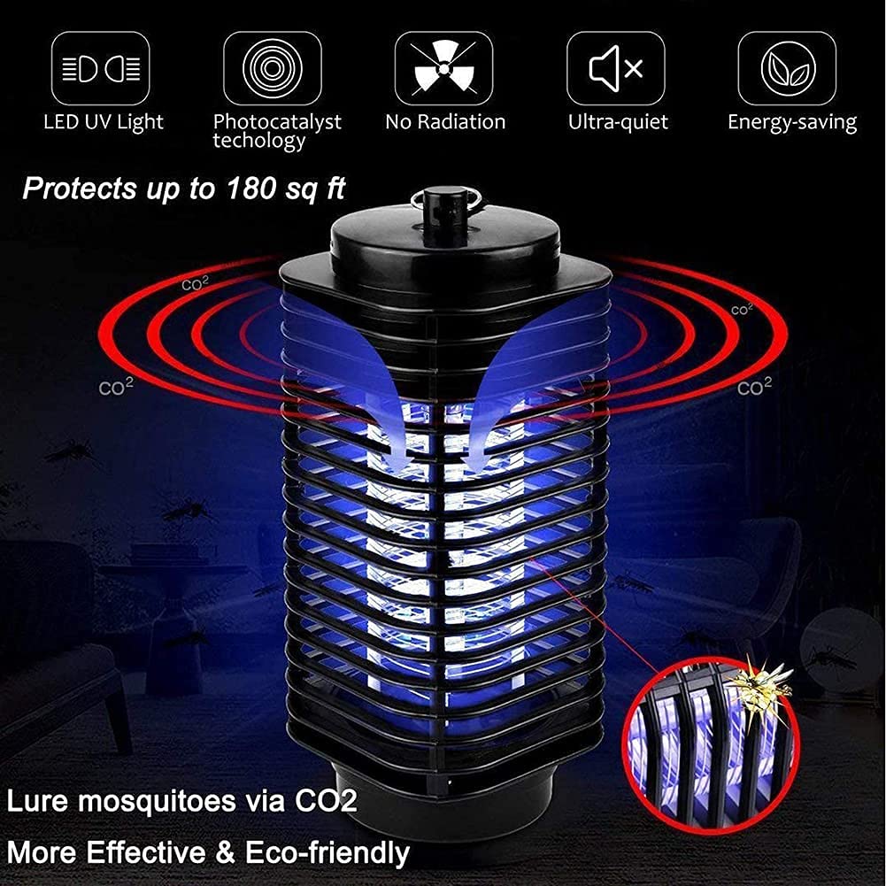 Lampada antizanzare 2 in 1, Lampadina UV elettrica Portatile con Luce Notturna a LED, luci Anti-parassitari Cattura zanzare per la casa, la Cucina, Il Giardino, Il Campeggio all'aperto e al Coperto
