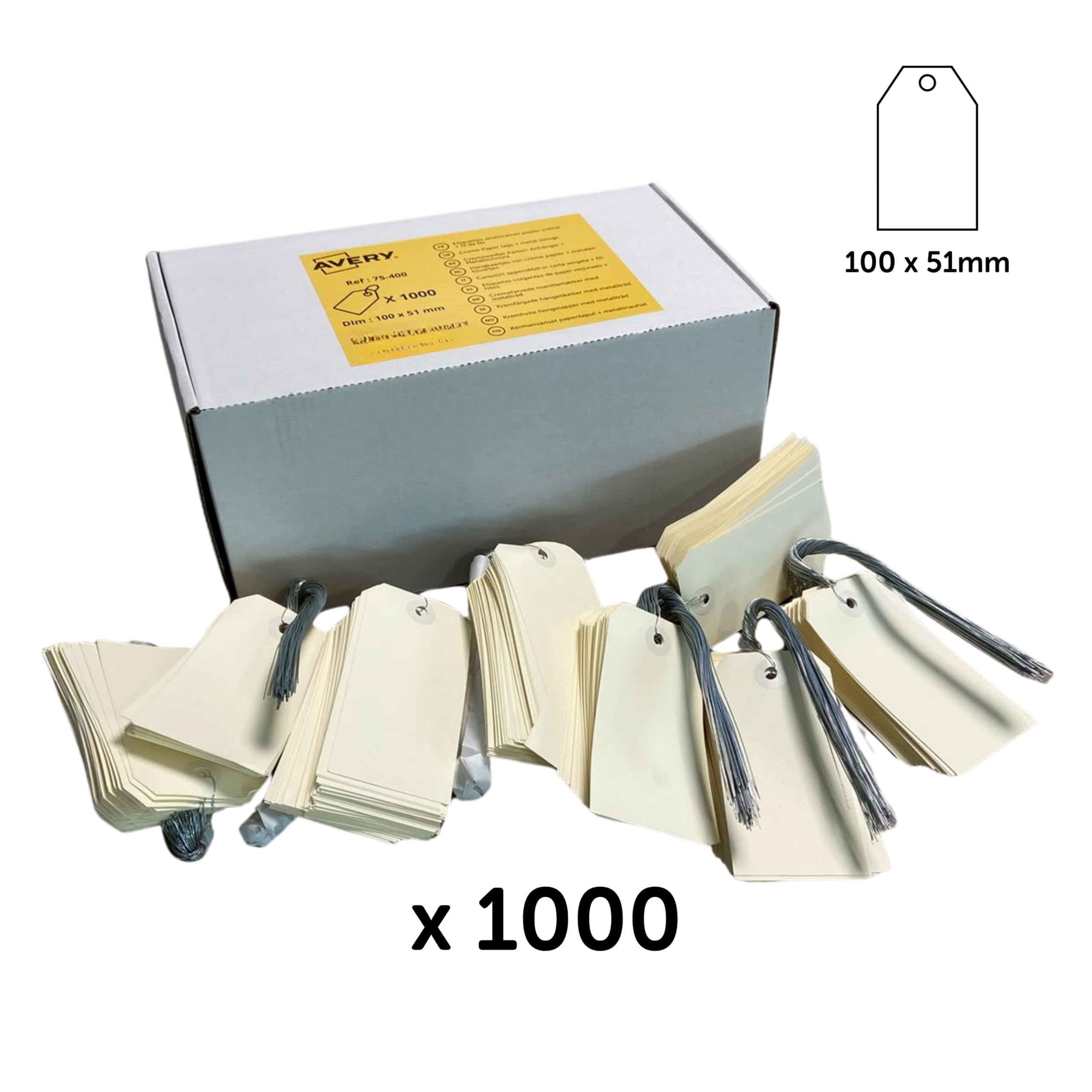OFFICE STAR - 1000 etiquetas e hilo, 100 x 51 mm