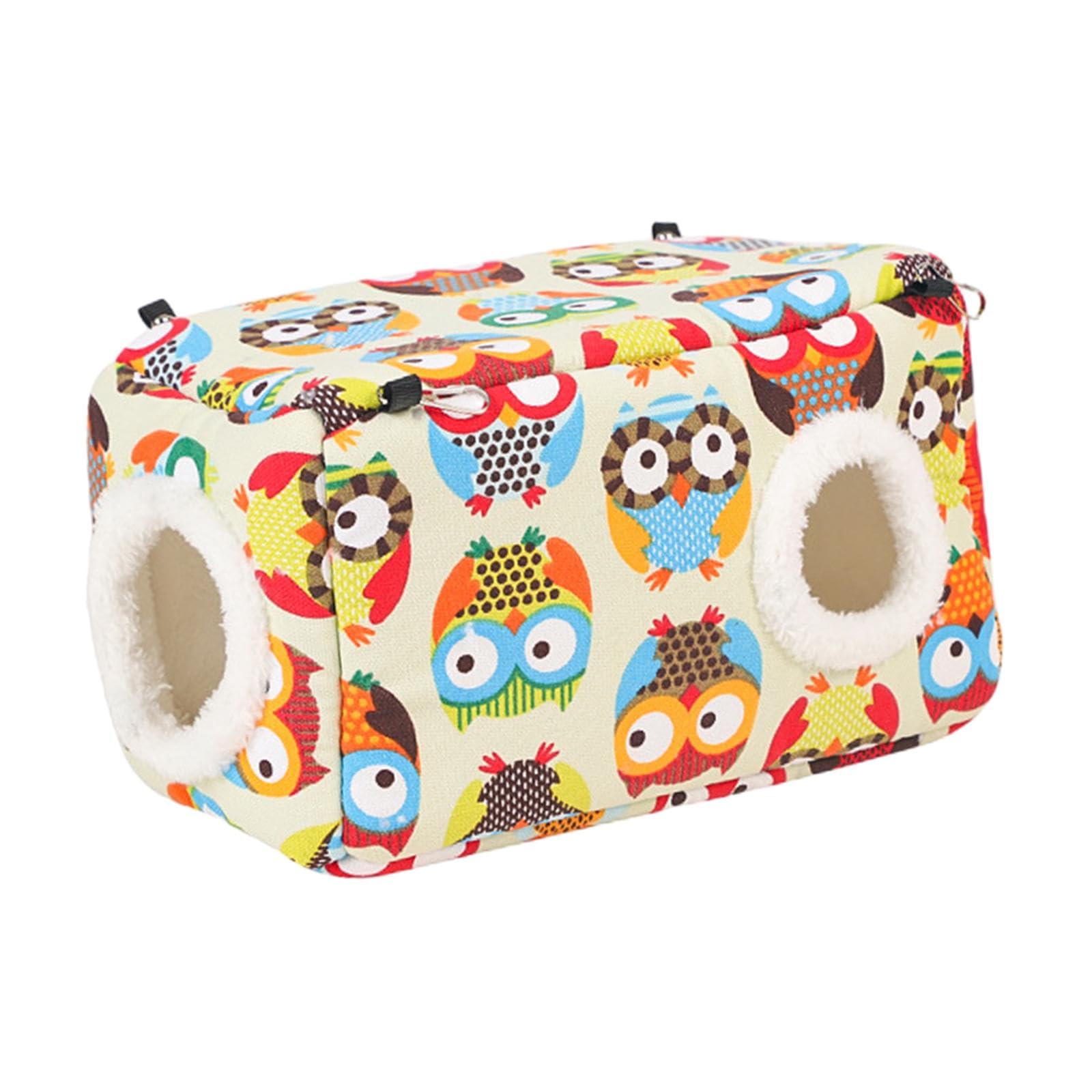 Nido para Pájaros Cama Colgante Juguete Refugio Cálido con Doble Apertura Material de Lona Relleno de Algodón Apto para Loros Hámster Cobaya Chinchill