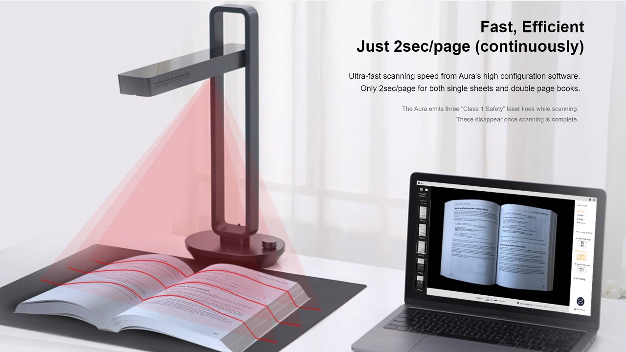 CZUR Aura Pro Document Scanner Portable Book Scanner 14 MP