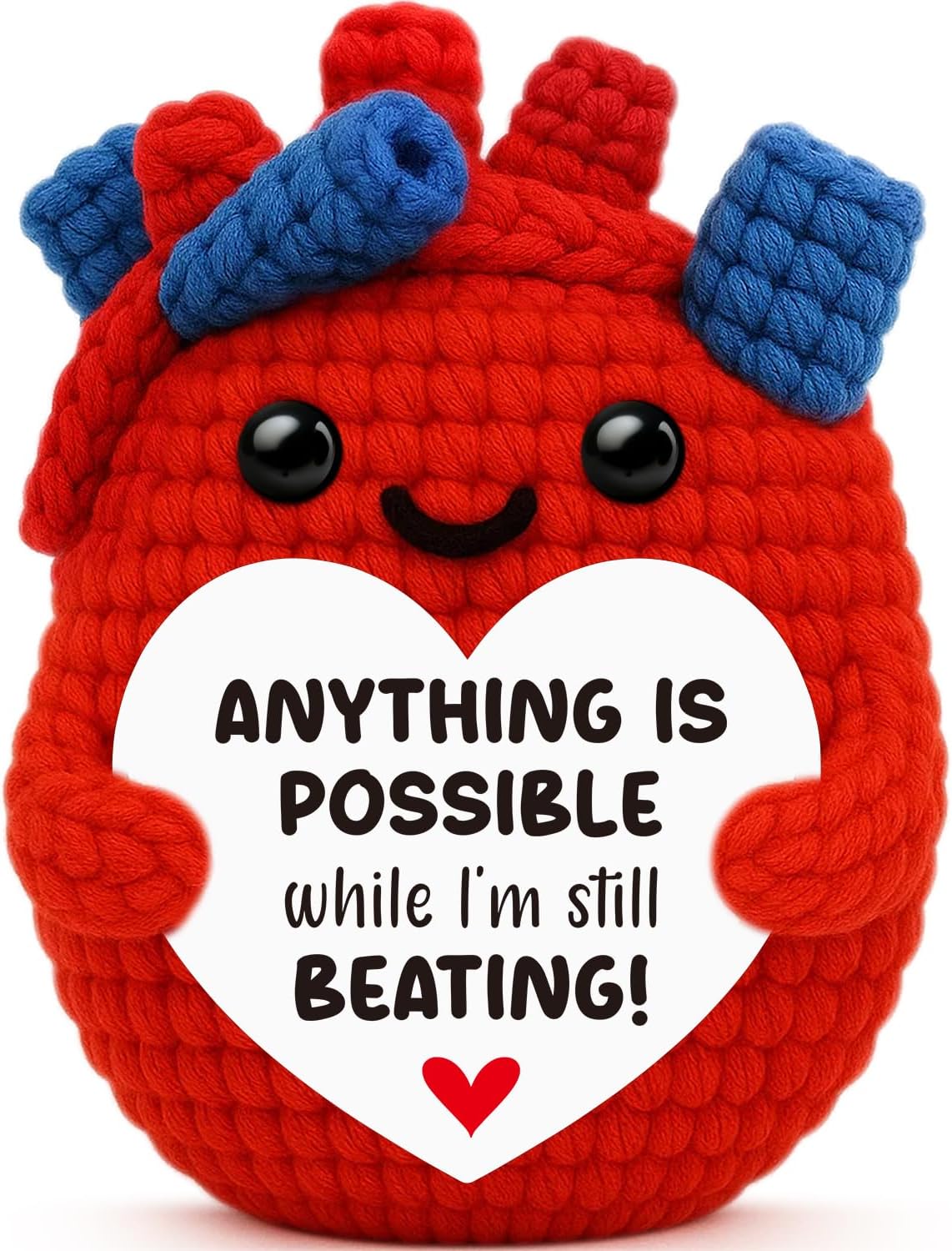 Get Well Soon Comfort Gift for Women Men Coworker Friend,Crochet Heart Gift