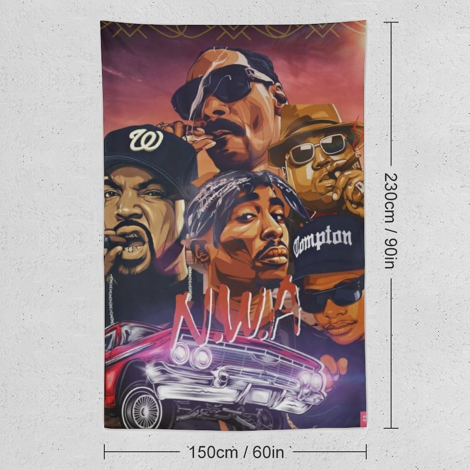 14 poster con stampa artistica da parete con immagine di cantante rap, hip hop, decorazione per la casa, 152,4 x 228,6 cm