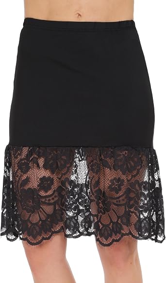 Womens Half Slip for Under Dresses Long Slip Skirt Extender with Lace Trim Underskirt 22 26 30 Inches