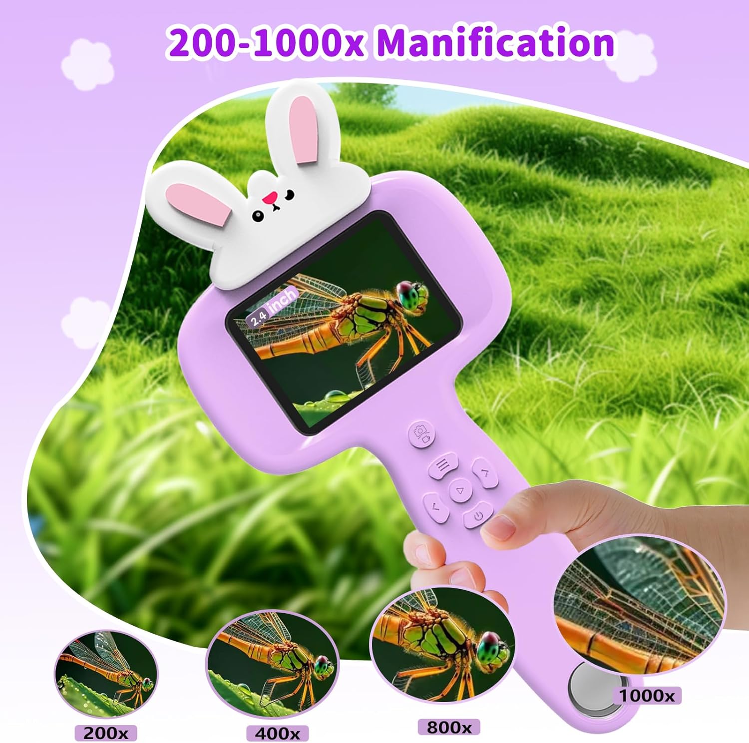 2 PCS Microscope for Kids, Includes 32 Prepared Slides