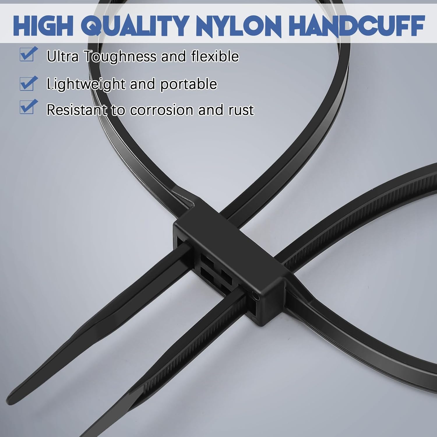 30 Pcs Zip Tie Handcuff 35.4 Inches Heavy Duty Strong 250 Lbs Nylon Cuffs Disposable Plastic Cable Tie (Black)