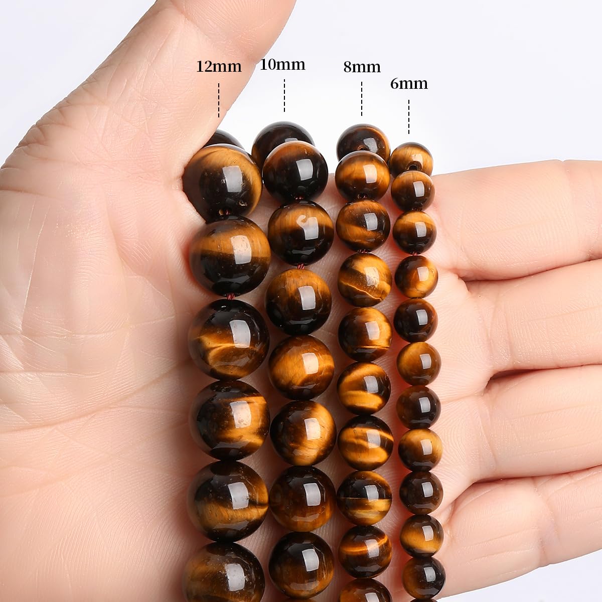 6-12 mm naturalne żółte tygrysie oko kamienne koraliki kamienne półszlachetne okrągłe gładkie kryształowe luźne koraliki do tworzenia bransoletek naszyjników i biżuterii