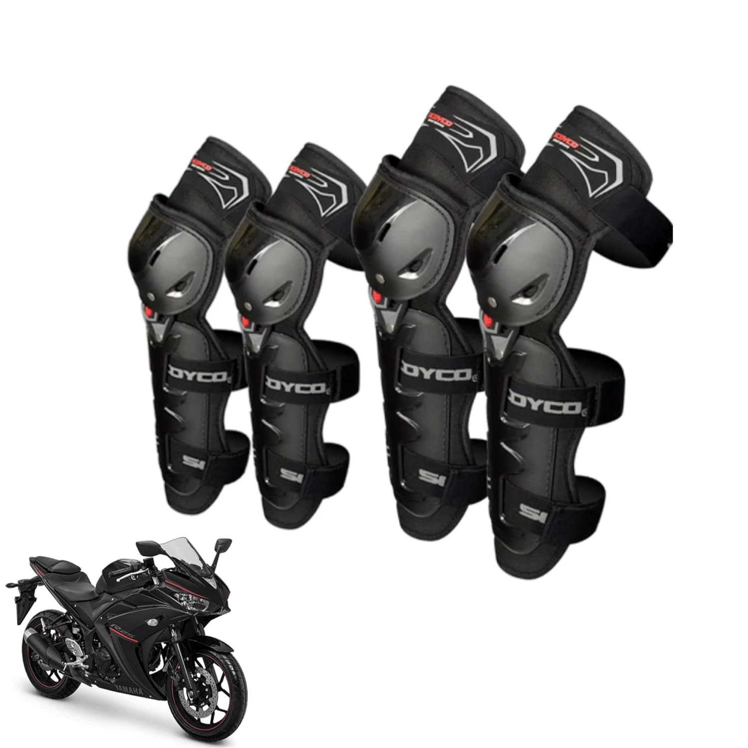 Samite 4cs Bike Knee Pads Guards Elbow Knee Shin Pads Protector Combo