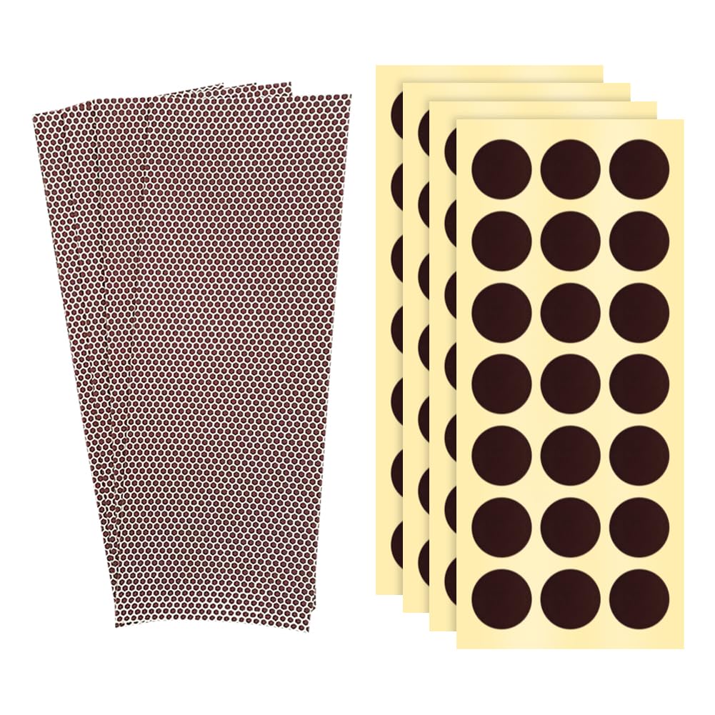 JIHUOO132 Pcs Match Striker Papers with Adhesive Round and Rectangle Match Stick Striker Stickers Strips Match Box Striker Paper Circles Sheets for Candle DIY Projects