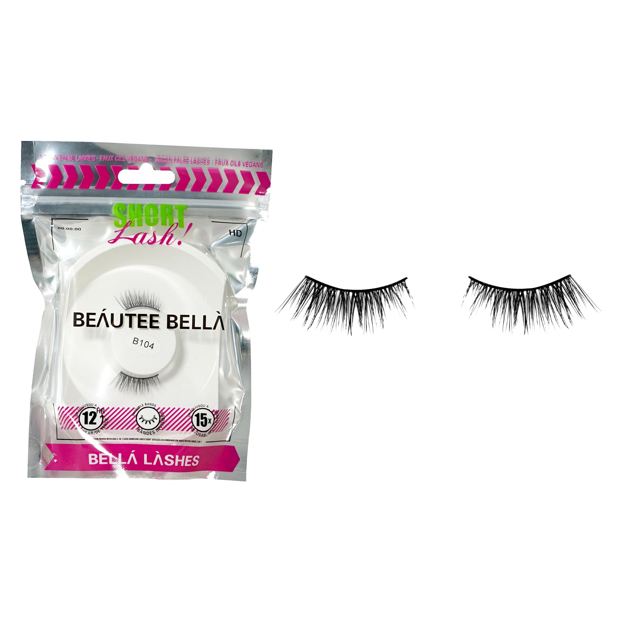 BeauteeBella | Short Lash | Bella Lashes | Eye Lashes,Natural Look False Eyelashes,Fluffy Wispy Lashes,Natural Lashes (B104)