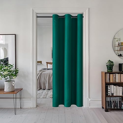 Miniatura 343 de DWCN Cortinas para puerta francesa: cortina térmica con bolsillo para barra para puertas con ventana de cristal, puertas de cocina y patio