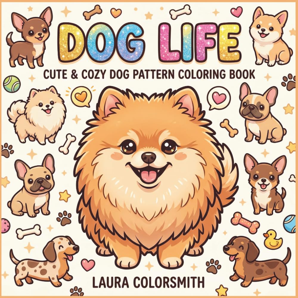 Dog Life - Cute & Cozy Dog Pattern Coloring Book: Bold & Easy Cute Dog Patterns – A Relaxing Coloring Book for All Ages (Dog Life Coloring Book)