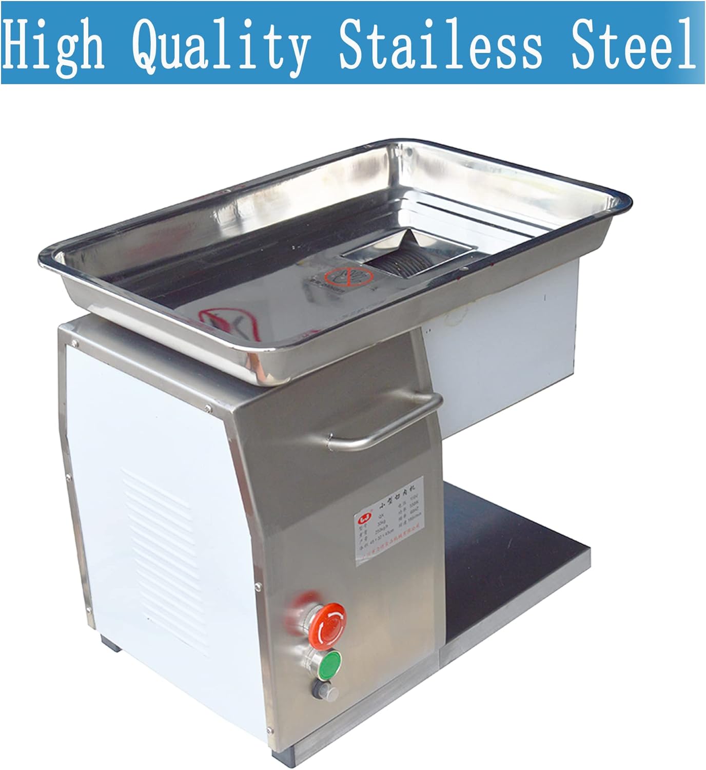 Commercial Meat Cutting Machine Meat Slicer Meat Cutter Slicer QX Fresh Meat Shredded Meat Dicer Processing Machine 5mm Blade 550W Standard Feed Port
