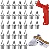 30 Pcs Running Spikes 1/4 inch, 0.25 in Steel Cone Track Spike Replacement for Sprint, Track and Field Running Shoes, with 1 Spike Wrench